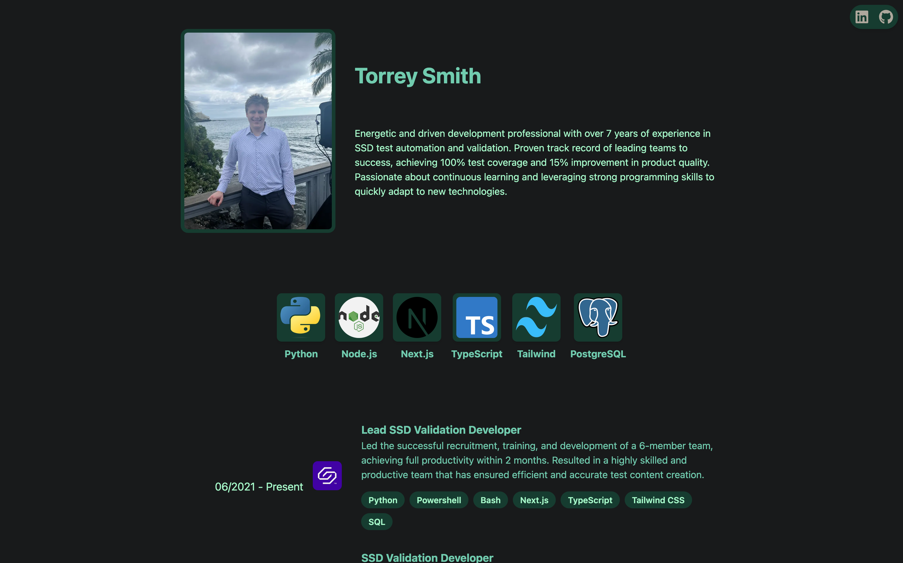 Torrey Smith Developer Portfolio